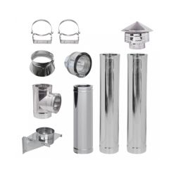 Flue kit for pellet stove stainless steel insulated